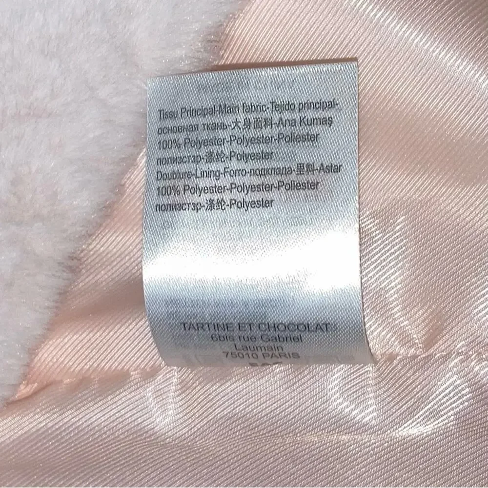 Tartine et Chocolat 18m pale pink faux fur vest EUC